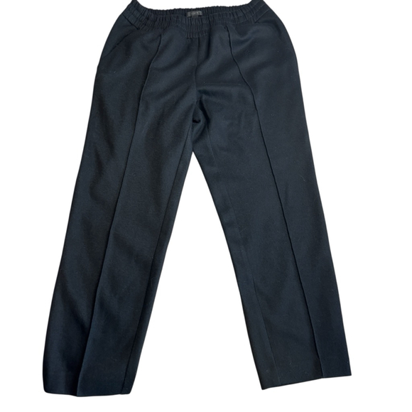 J. Crew Pants - J.Crew Black Pull-On Trousers Size 6 Elastic Waist Work Pants Straight Leg